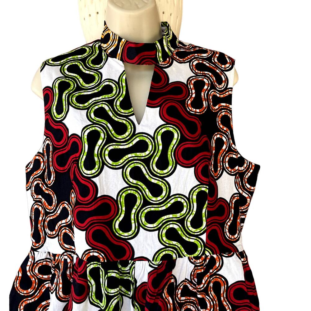 Ace Kouture Anele Palazzo Choker Jumper African Print 100% Cotton Jumpsuit XL